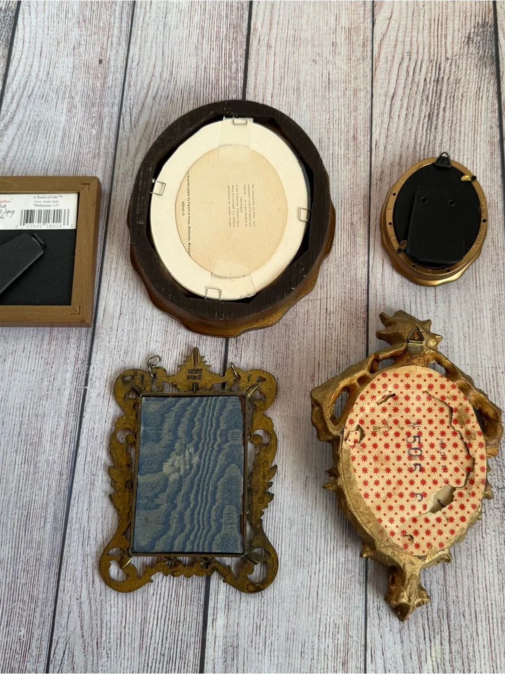 Photo Frames Vintage Lot Of Five Gold